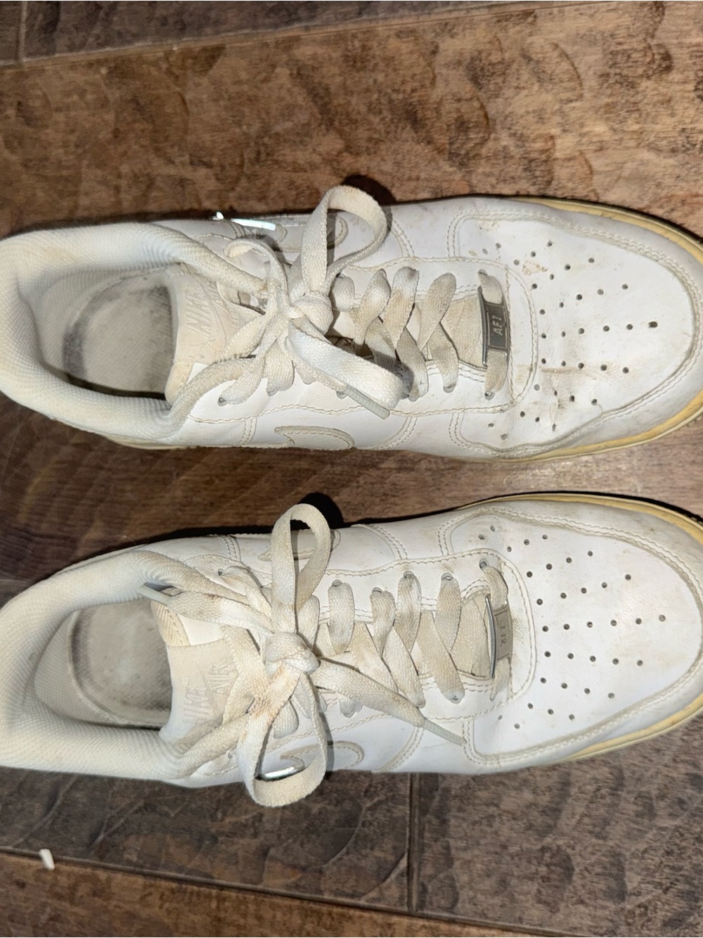 White Women's Nike Air Force’s with Reflective Stars